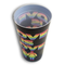 Tumbler with rainbow-colored text on a white background