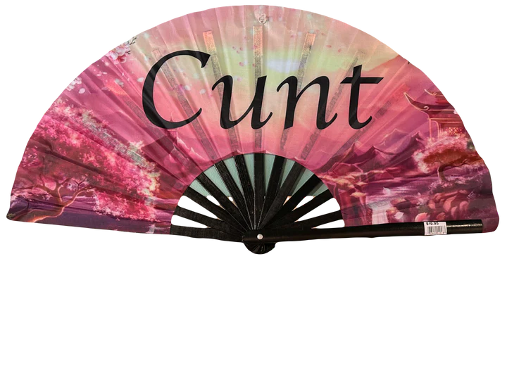 Cunt Pride Hand Fan - Purple, Wooden