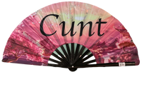 Cunt Pride Hand Fan - Purple, Wooden