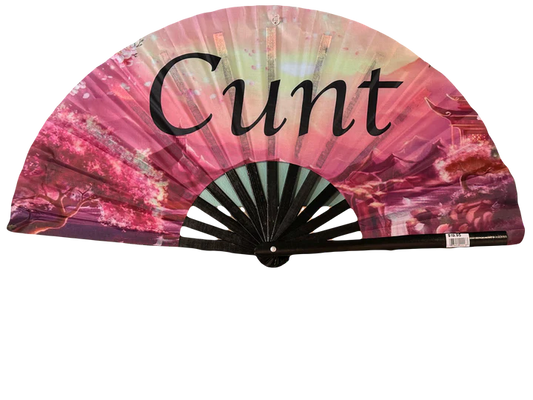 Cunt Pride Hand Fan - Purple, Wooden