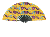 Demon & Eggplant Emoji Pride Hand Fan - Wooden