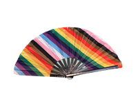 Progress Pride Striped Hand Fan - Wooden