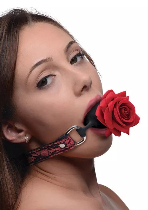 MS "Full Bloom" Silicone Ball Gag W/ Rose