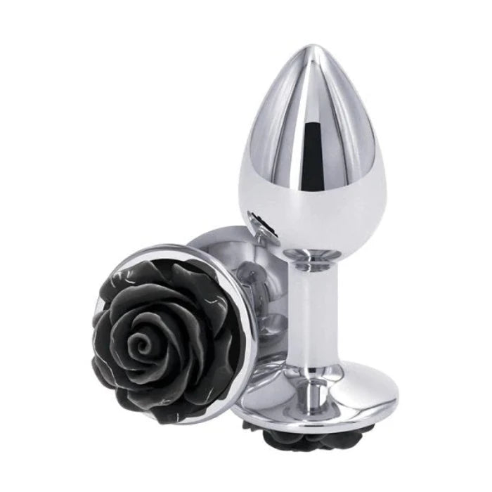 Rear Assets 'Rose' Small Plug Black/Silver