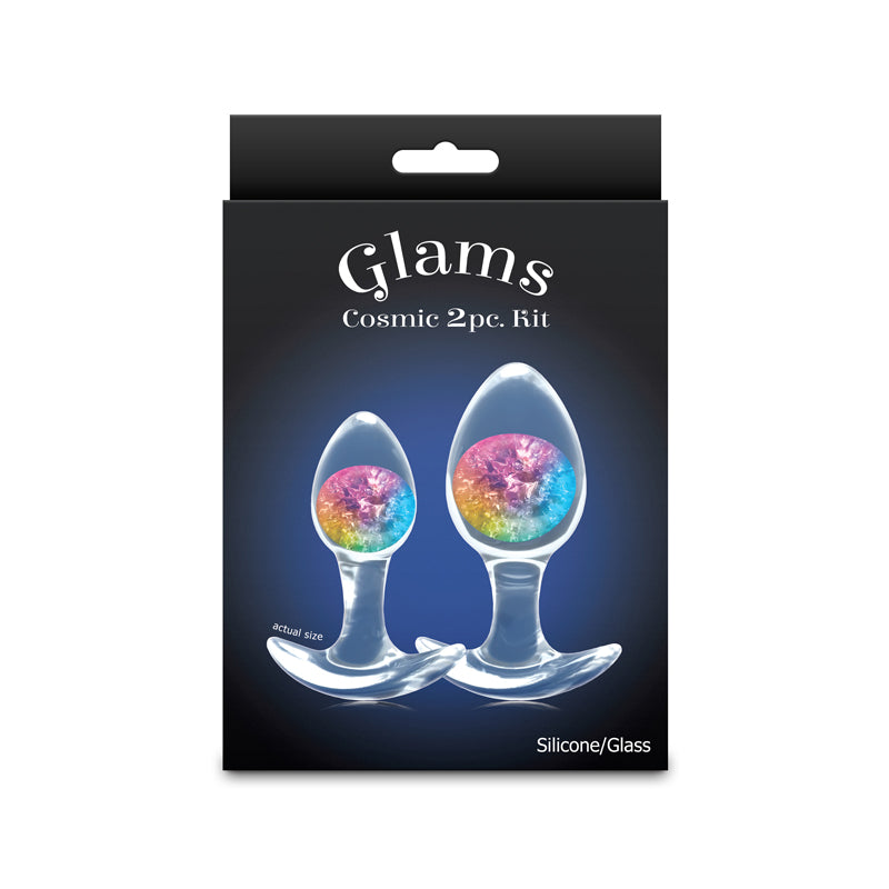 Cosmic Glams Butt Plug Kit 2pk - Rainbow