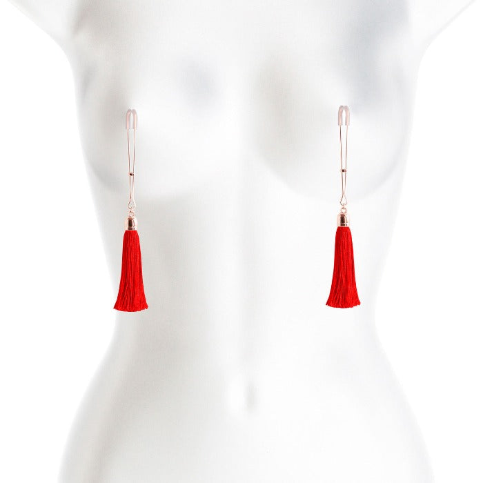 Bound 'T1' Tassel Nipple Clams -Red