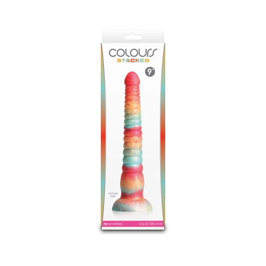 Colours Stacked 9" Dildo -Red/Gold