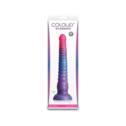 Colours Stacked 9'' Dildo -Pink/Blue