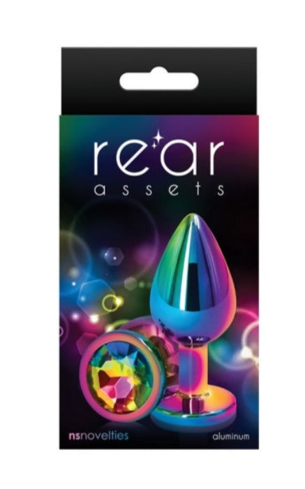 Rear Assets Mulitcolor 'Small' Anal Butt Plug -Rainbow Gem