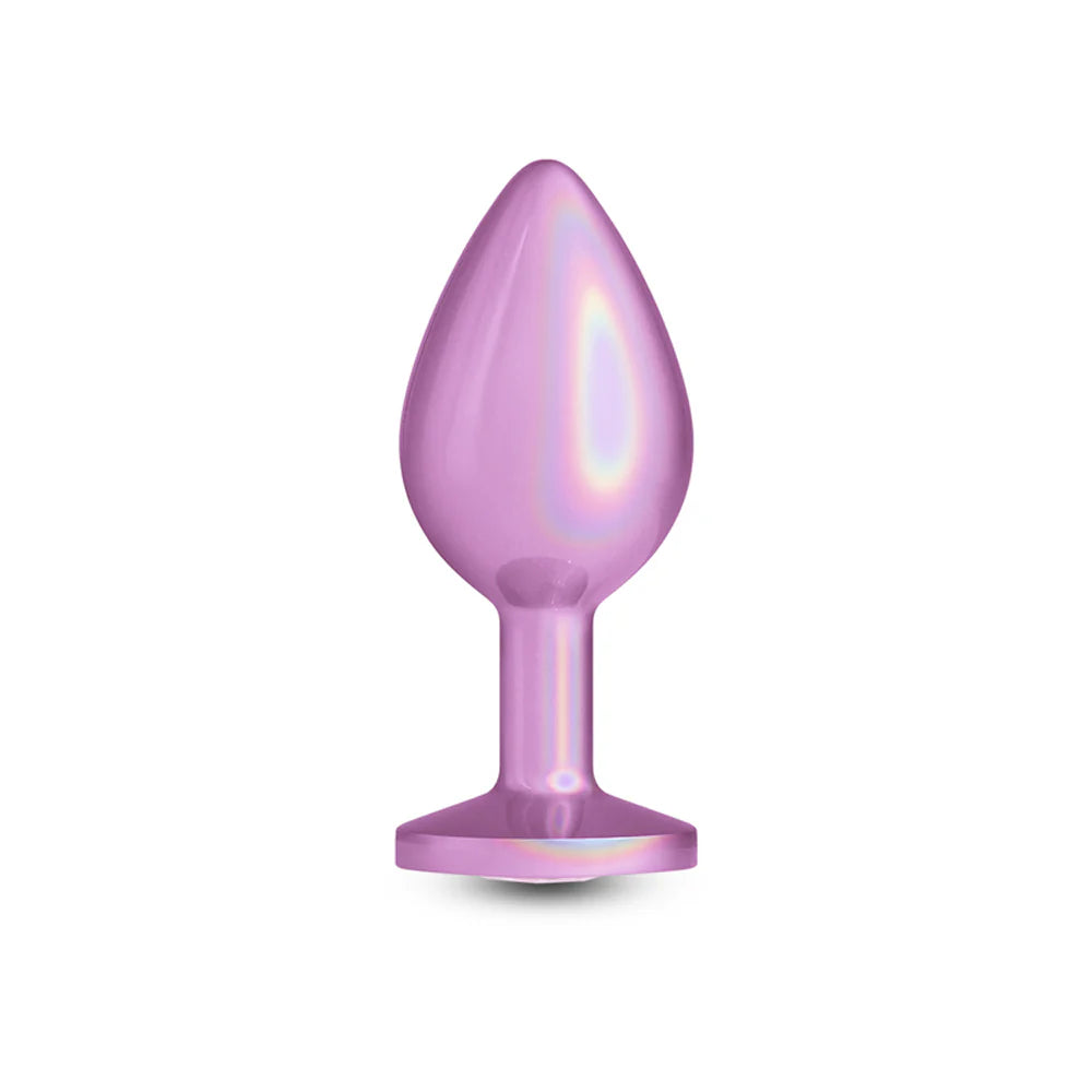 Rear Assets Iridiscent Medium Gem Butt Plug - Pink