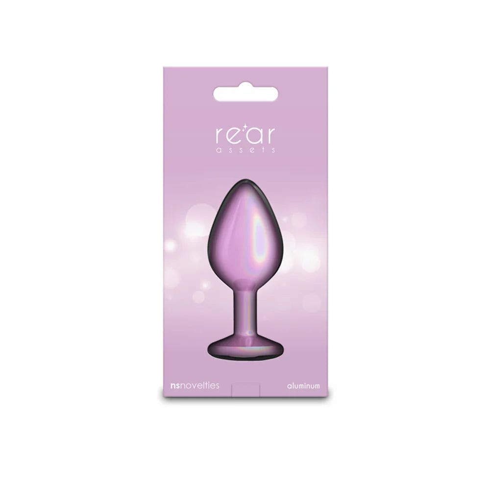Rear Assets Iridiscent Medium Gem Butt Plug - Pink