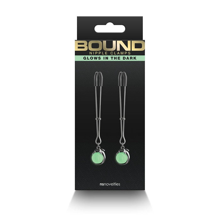 Bound "G1" Glows Nipple Clamps -Gun Metal