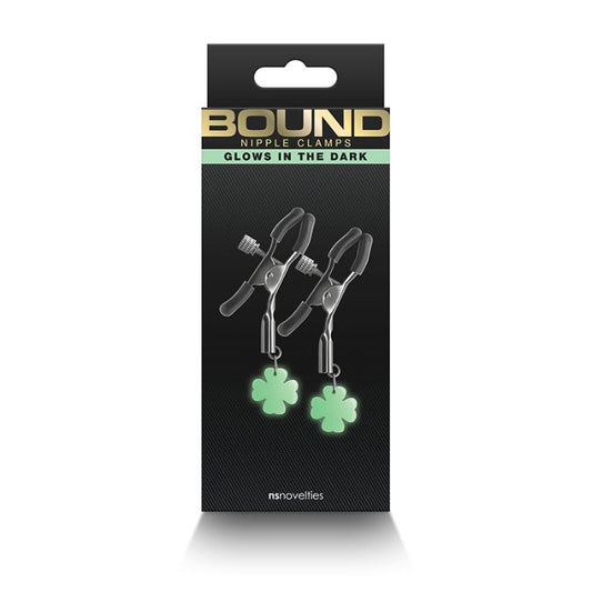 Bound "G4" Glows Nipple Clamps -Gun Metal