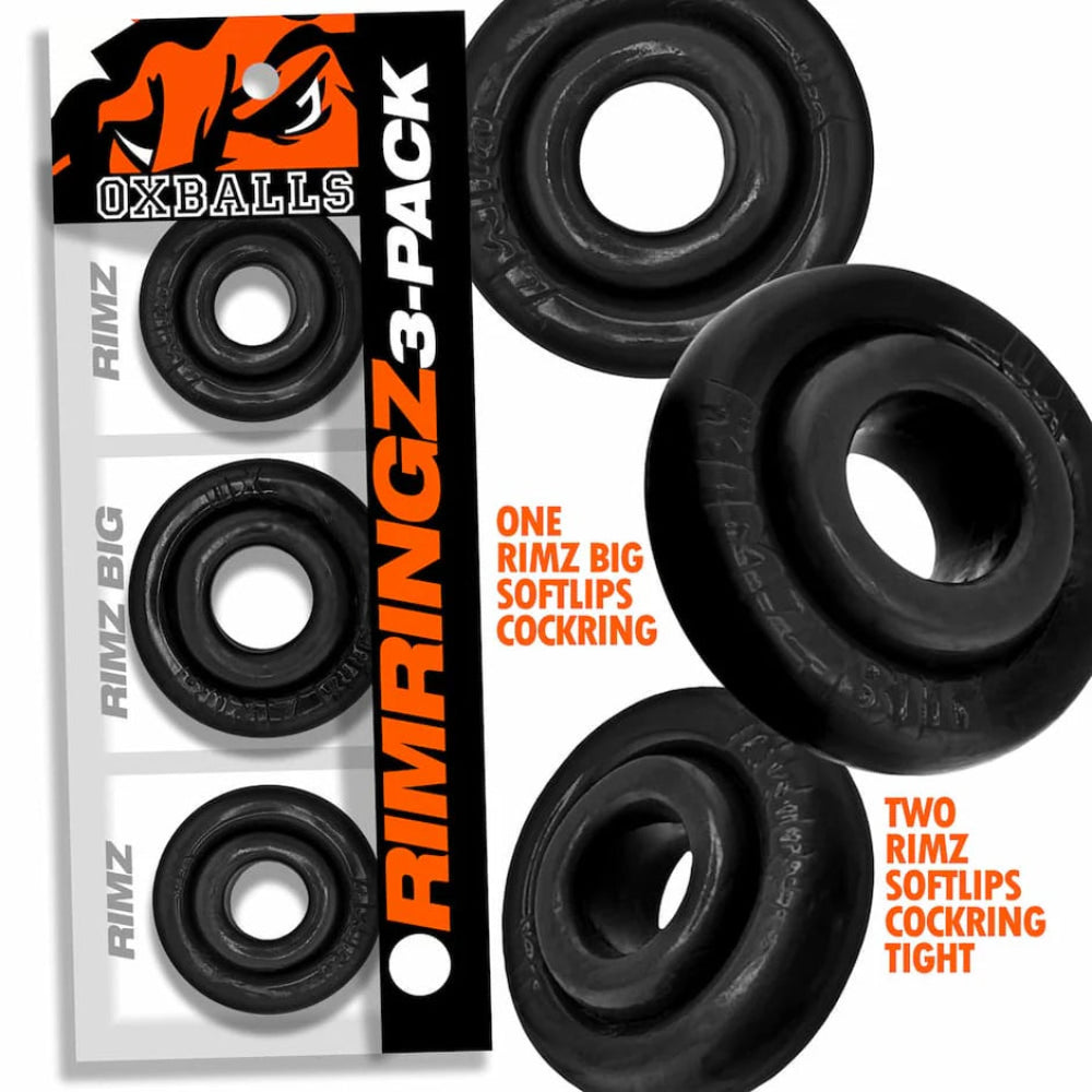 OXB - Rimringz 3pc Cock Ring Set -Black
