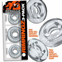 Oxballs Rimringz Cockring 3 Pk -Clear