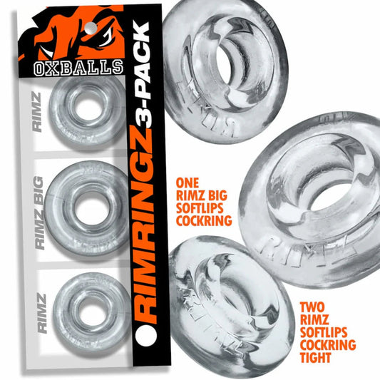Oxballs Rimringz Cockring 3 Pk -Clear