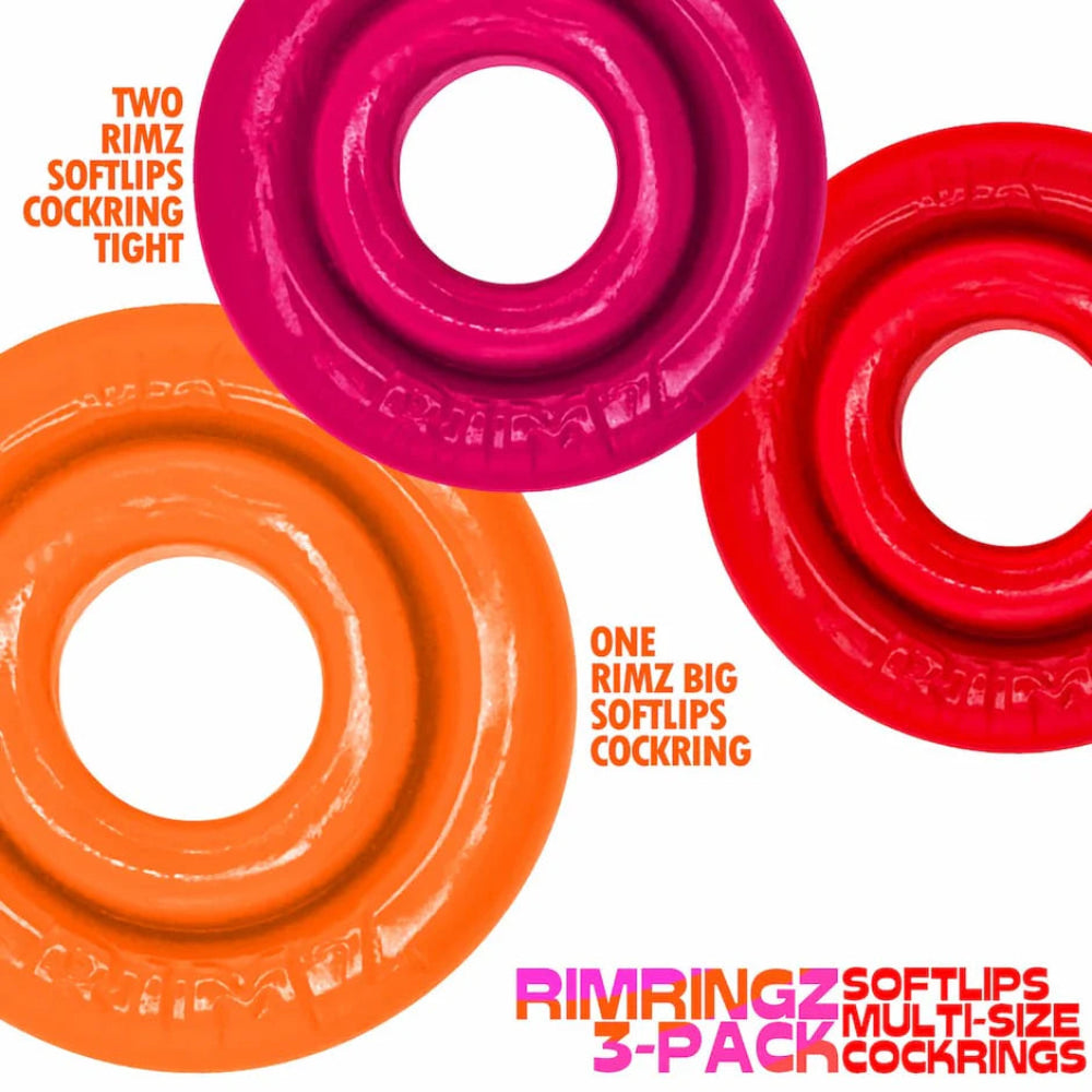 Oxballs Rimringz Cockring 3-Pack Fire Hots