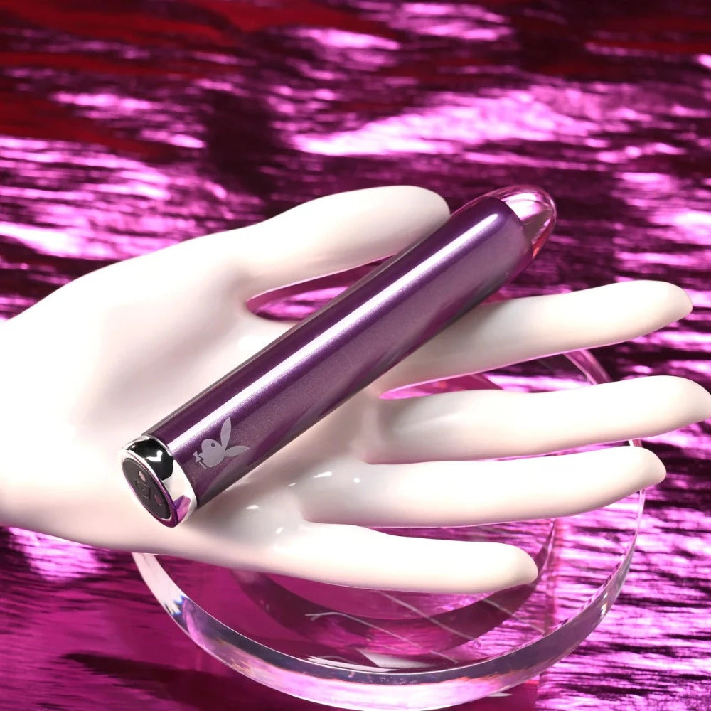 Playboy "Amethyst" Glass Vibe -Purple