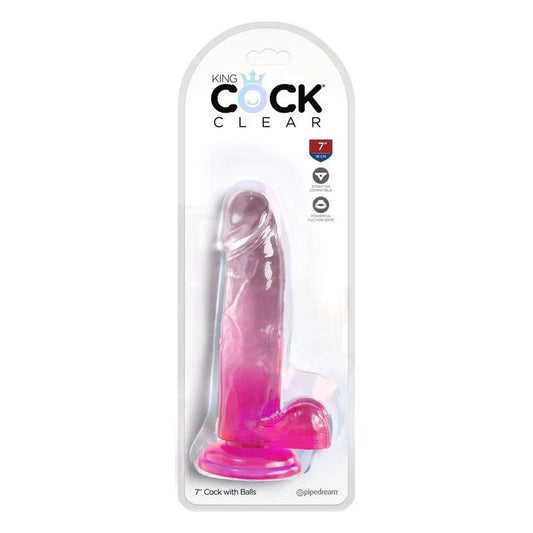 King Cock 7" with Balls -Pink