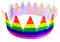 Party Crown Faux Leather - Rainbow/Silver Reversable