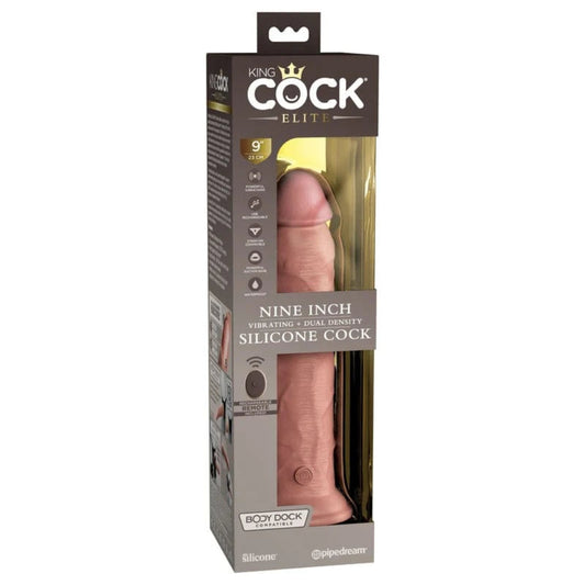 King Cock Elite 9” Vibrating Cock -Light