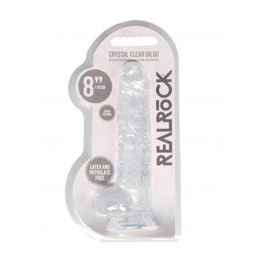 Real Rock ''Realistic'' Dildo w/ Balls -Clear