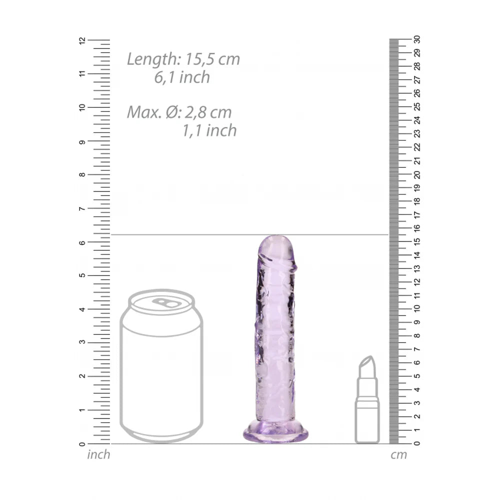 Real Rock 6" Realistic Dildo No Balls -Purple