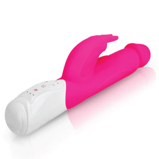 Rabbit Essentials Realistic Rabbit Vibrator w/ Throbbing Shaft - Pink