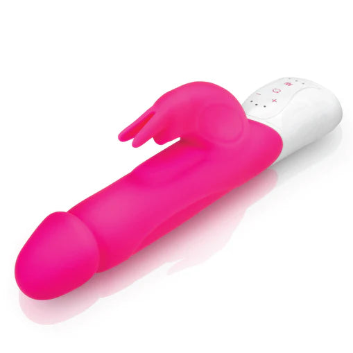 Rabbit Essentials Realistic Rabbit Vibrator w/ Throbbing Shaft - Pink