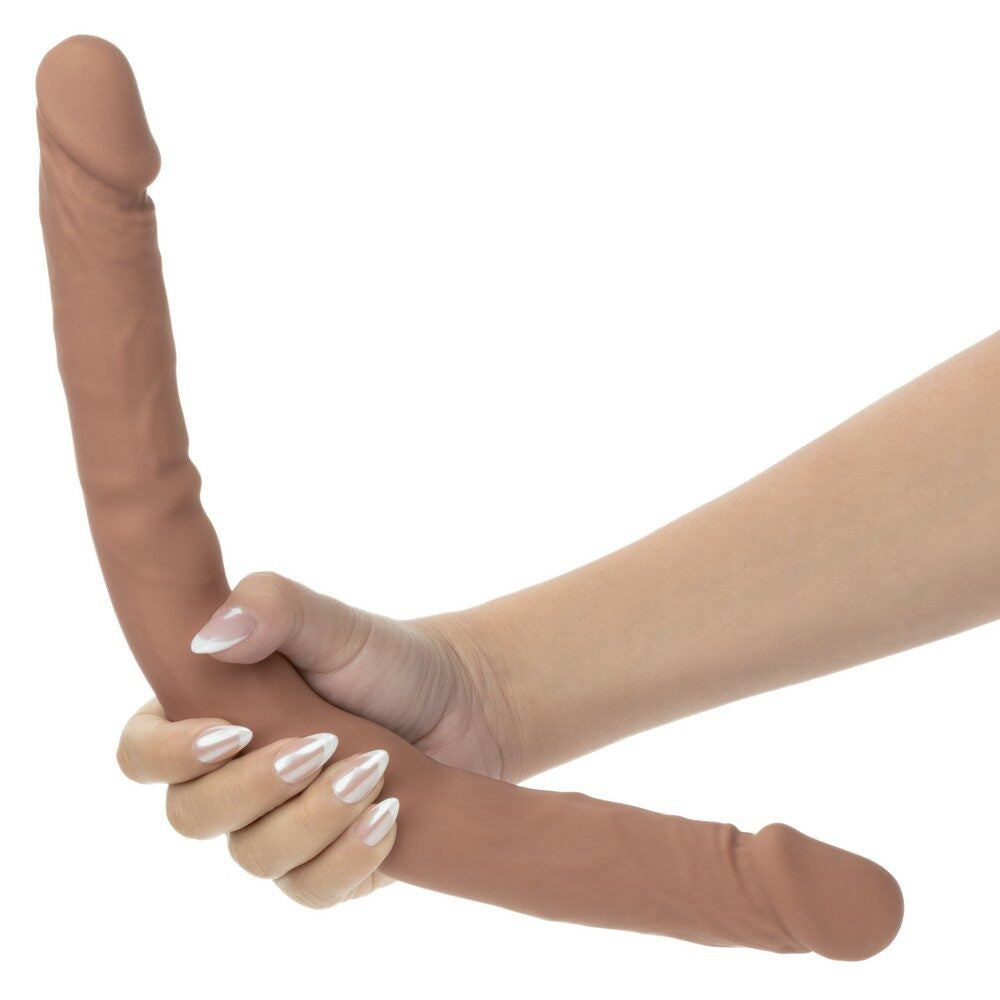Calex Studs 16'' Bend Dual Dildo -Tan