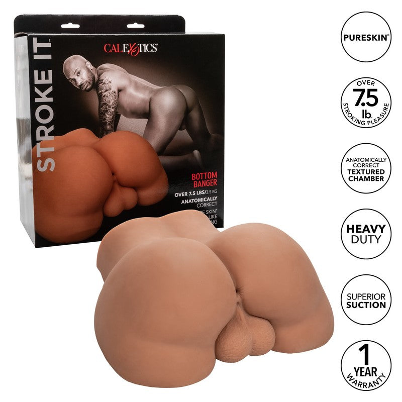 Stroke It Bottom Banger masturbator, brown