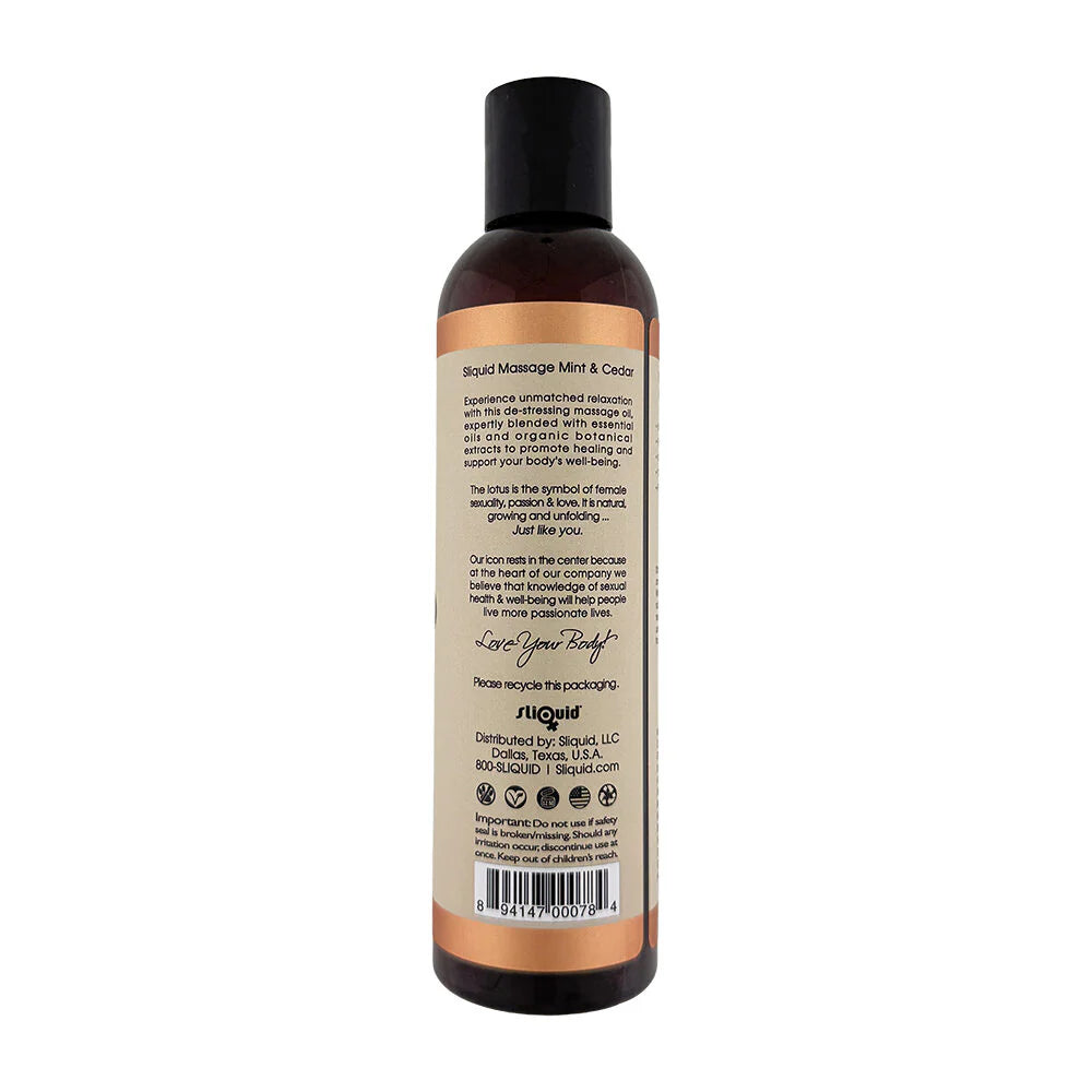 Sliquid Mint & Cedar Massage Oil 8.5oz