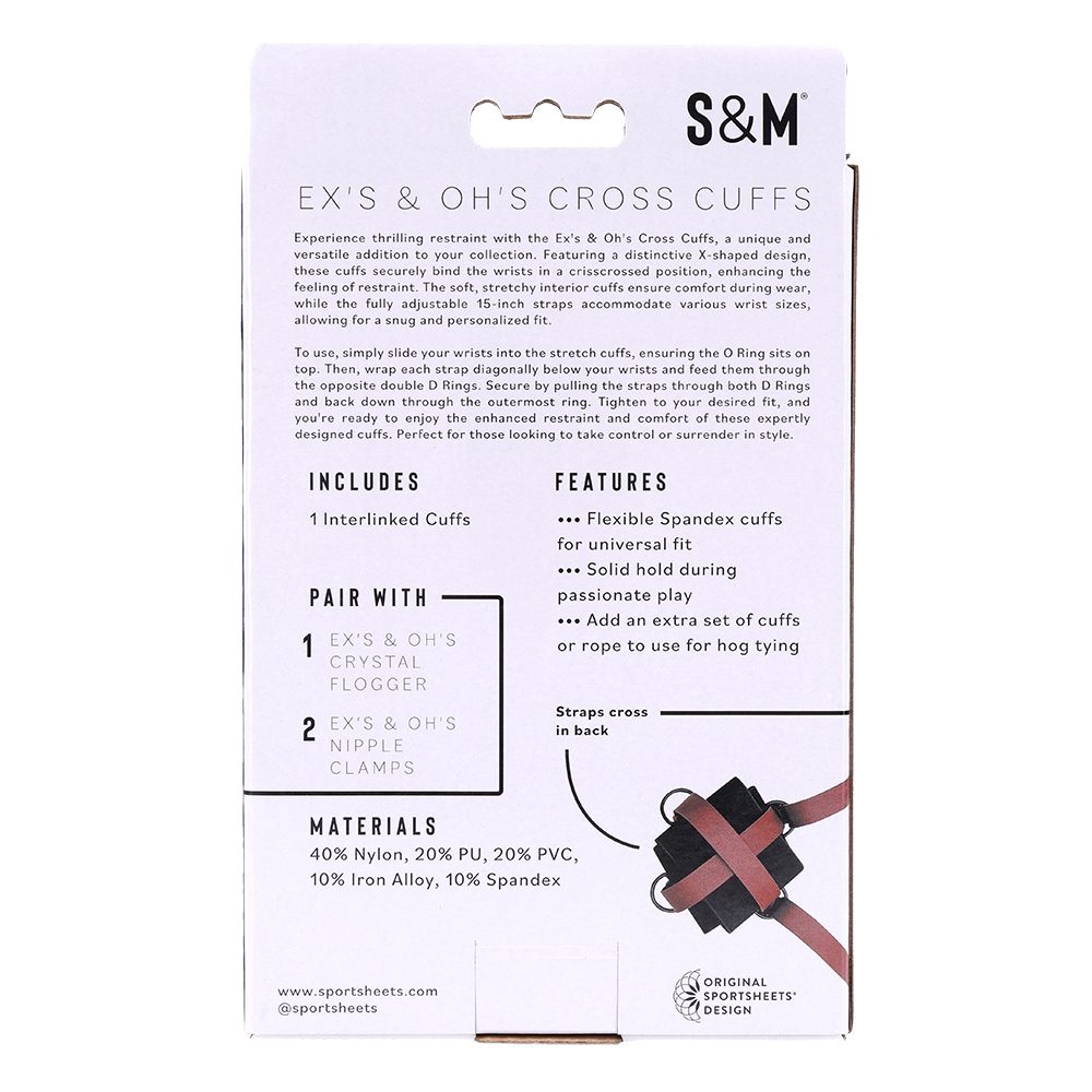S&M Ex’s & Oh’s Cross Wrist Cuffs