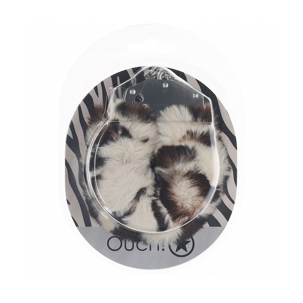 Ouch Heavy-Duty Fluffy Cuffs -Snow Leopard