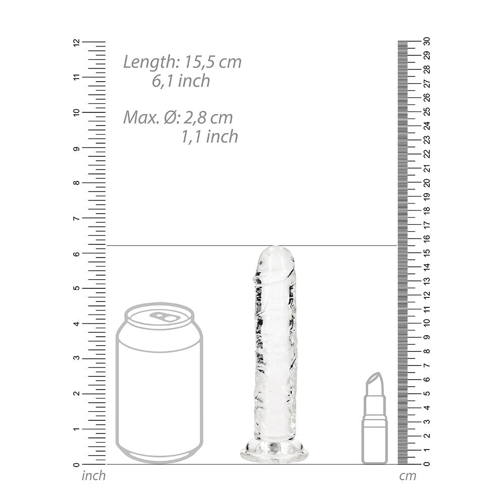 RealRock 6 inch straight translucent dildo