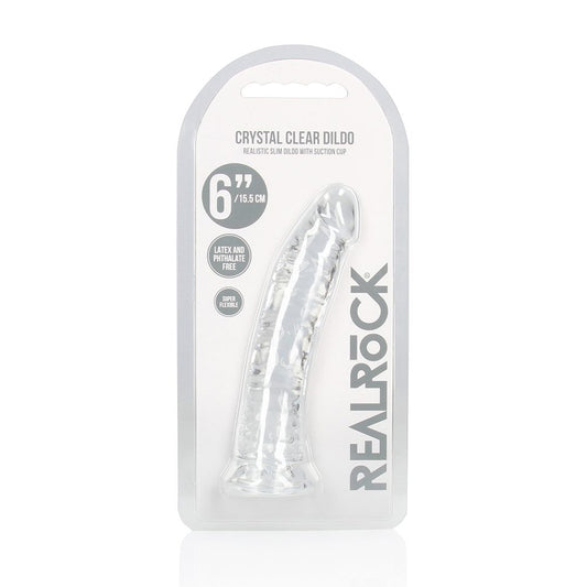 RealRock 6 inch slim translucent dildo