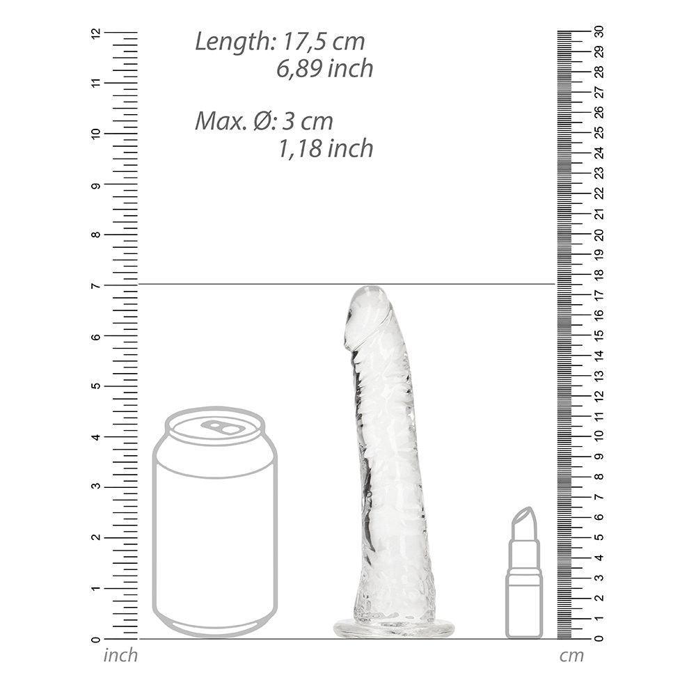RealRock 6 inch slim translucent dildo