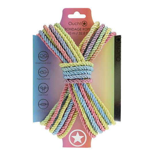 Ouch! Bondage Rope 10m Pastel Multicolor