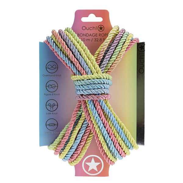 Ouch! Bondage Rope 10m Pastel Multicolor