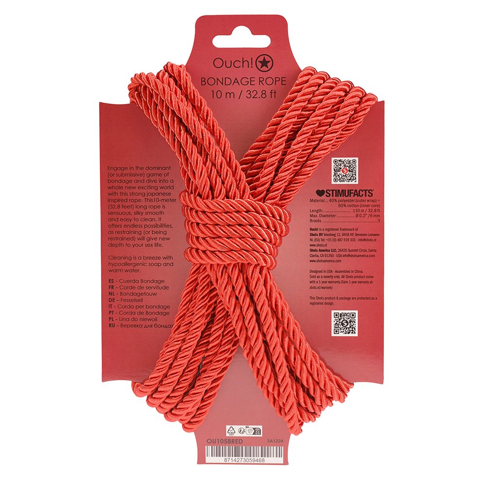 Ouch! Bondage Rope 10m -Red