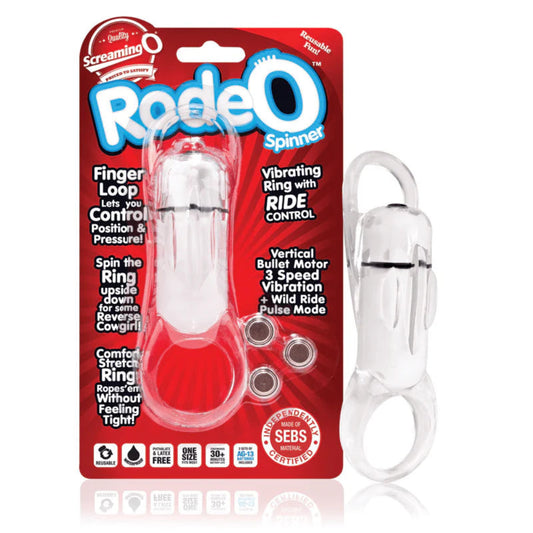 Screaming O RodeO Spinner Vibrating Ring -White