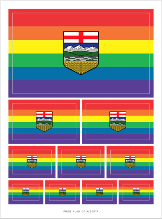 CC ''Alberta'' Pride Flag Sticker Sheet