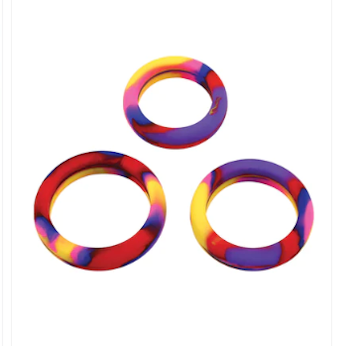 Gender Fluid Grip Me! 'Tie-Dye' Cockrings 3 Pack