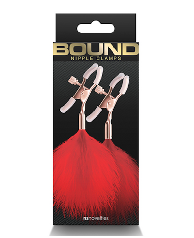 Bound "F1" Feather Nipple Clamps -Red