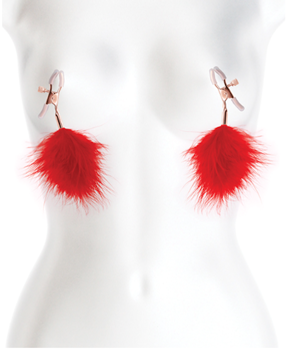 Bound "F1" Feather Nipple Clamps -Red