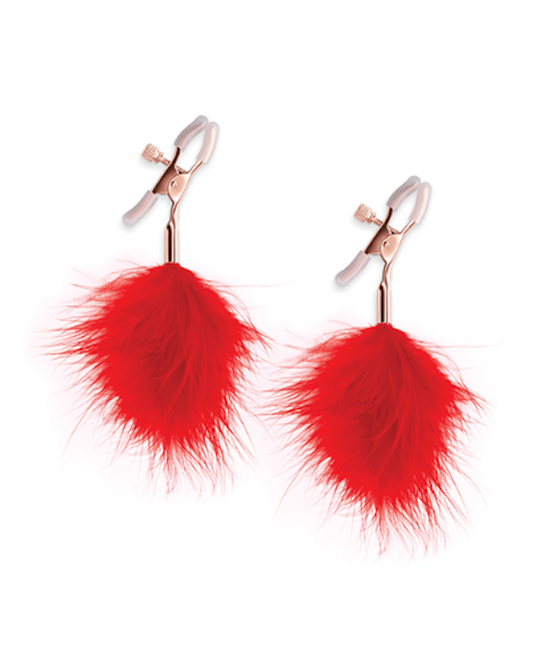 Bound "F1" Feather Nipple Clamps -Red