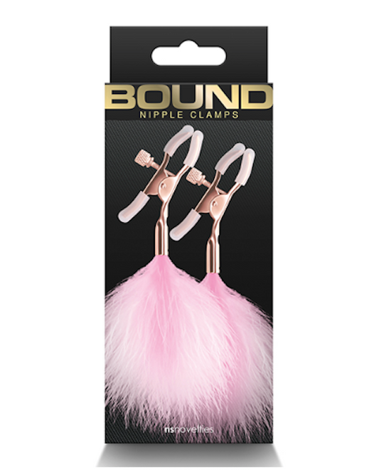 Bound "F1" Feather Nipple Clamps -Pink