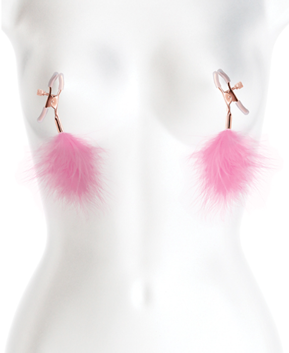 Bound "F1" Feather Nipple Clamps -Pink