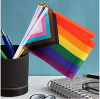 Rainbow Hand-Held Flags - Progress Pride (8