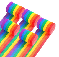 Rainbow Crepe Paper Streamers (1 Roll x 165 ft)